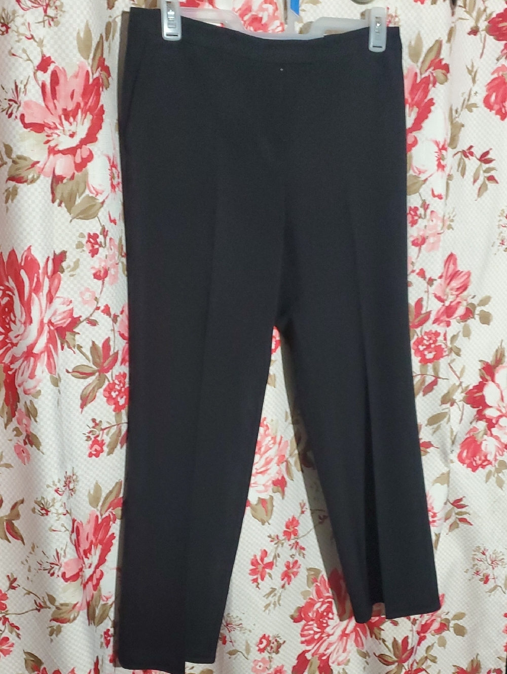 Kasper Black Straight-Leg Pull-On Pants